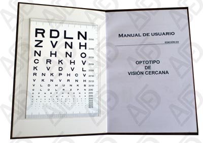 Manual de Usuario y detalle de ubicación del Optotipo de Visión cercana Manual de Usuario y detalle de ubicación del Optotipo de Visión cercana